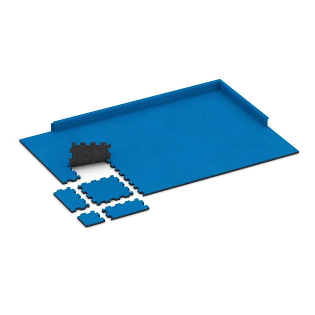 La situation d'installation typique du produit 4259 de WARCO - Tapis de Fitness Premium 2 cm, en couleur Bleu ciel dans les dimensions 306 x 306 x 20 mm.