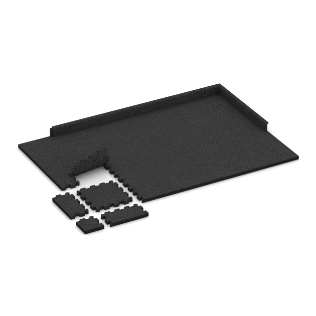 La situation d'installation typique du produit 4282 de WARCO - Revêtement sportif sans joints, en couleur Anthracite dans les dimensions 30,6 x 30,6 x 3 cm | 0,094 m².