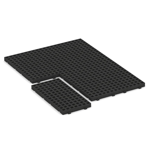 Typische Verlegung oder Einbausituation für den Artikel 6114 von WARCO - Fallschutz-Rasengittermatte, Farbton Anthrazit in der Abmessung 100 × 50 × 6,5 cm.