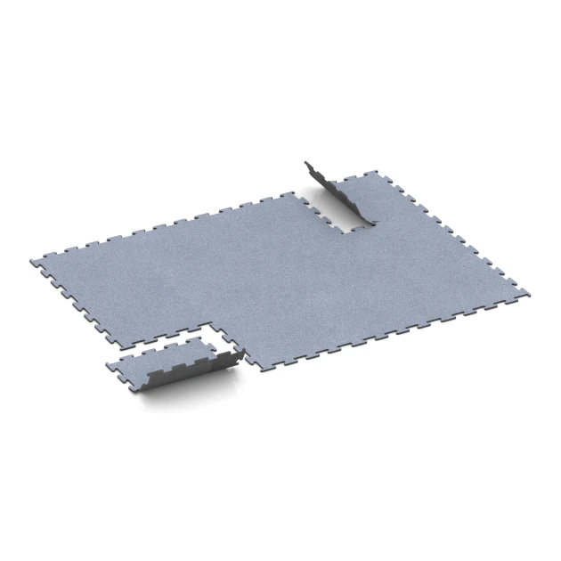 Typische Verlegung oder Einbausituation für den Artikel 6152 von WARCO - Fitness Performance Elite Trainingsboden, Farbton Nebelgrau in der Abmessung 50 x 50 x 1 cm | 0,25 m².