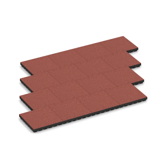 Typische Verlegung oder Einbausituation für den Artikel 6296 von WARCO - Piastrelle antitrauma, Farbton Rosso pomodoro in der Abmessung 50 x 50 x 7 cm.