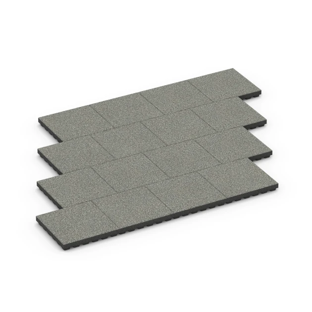Typische Verlegung oder Einbausituation für den Artikel 6441 von WARCO - Fallschutzplatte – 210 cm, Farbton Grauer Granit in der Abmessung 50 x 50 x 7 cm.