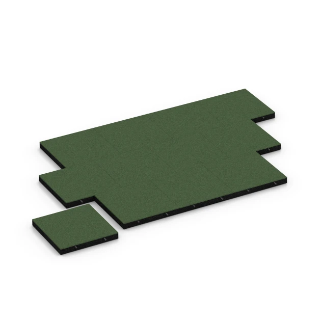 Typische Verlegung oder Einbausituation für den Artikel 6267 von WARCO - Piastrella antitrauma – 180 cm, Farbton Verde erba in der Abmessung 50 x 50 x 6 cm.