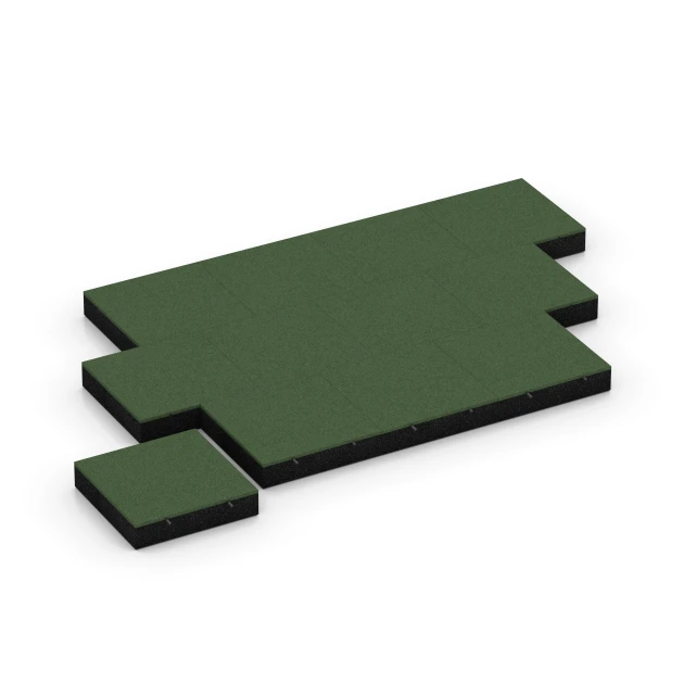 Typische Verlegung oder Einbausituation für den Artikel 6211 von WARCO - Piastrelle antitrauma, Farbton Verde erba in der Abmessung 50 x 50 x 11 cm.