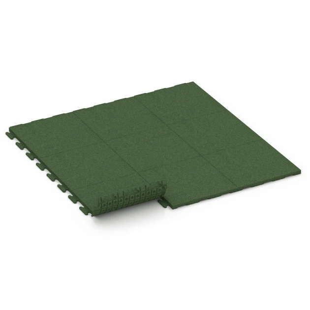 La situation d'installation typique du produit 7054 de WARCO - Dalle en caoutchouc Linea, en couleur Vert herbe dans les dimensions 50 x 50 x 3 cm | 0,25 m².
