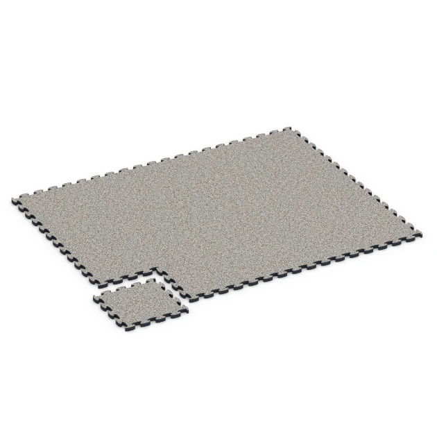 Typische Verlegung oder Einbausituation für den Artikel 6878 von WARCO - Fitness Max Floor System, Farbton Grauer Granit in der Abmessung 44,6 x 44,6 × 2,8 cm.