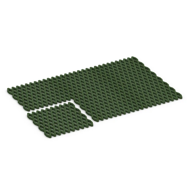 Typische Verlegung oder Einbausituation für den Artikel 7011 von WARCO - Griglia antitrauma prato, Farbton Verde erba in der Abmessung 100 x 100 x 4 cm.