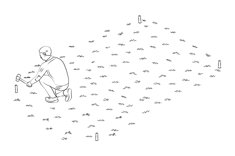 Le croquis montrant la délimitation de la surface d'une terrasse à aménager.